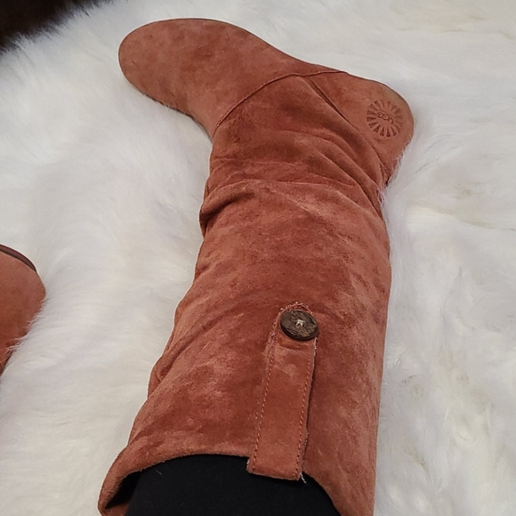 Ugg Highkoo coral leather slouchy boots 7 - Picture 6 of 16